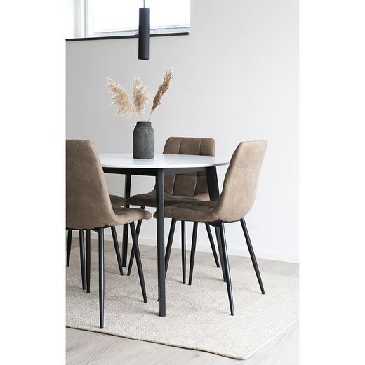 Sedia da pranzo, 55 x 44 x 86 cm, in microfibra colore terra | Collezione Middelfart