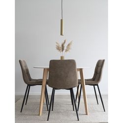 Sedia da pranzo, 55 x 44 x 86 cm, in microfibra colore terra | Collezione Middelfart