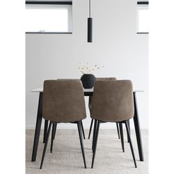 Sedia da pranzo, 55 x 44 x 86 cm, in microfibra colore terra | Collezione Middelfart