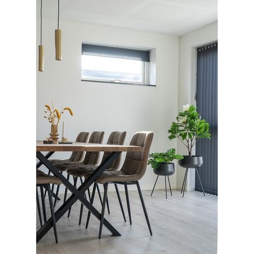 Sedia da pranzo, 55 x 44 x 86 cm, in microfibra colore terra | Collezione Middelfart