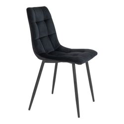 Sedia da pranzo, 55 x 44 x 86 cm, in velluto blu scuro | Collezione Middelfart