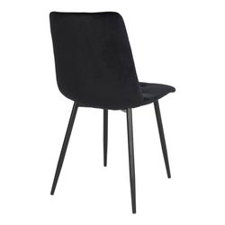 Sedia da pranzo, 55 x 44 x 86 cm, in velluto blu scuro | Collezione Middelfart