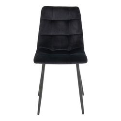 Sedia da pranzo, 55 x 44 x 86 cm, in velluto blu scuro | Collezione Middelfart