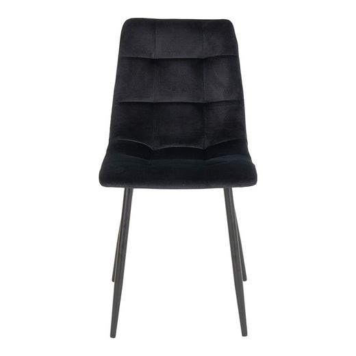 Sedia da pranzo, 55 x 44 x 86 cm, in velluto blu scuro | Collezione Middelfart