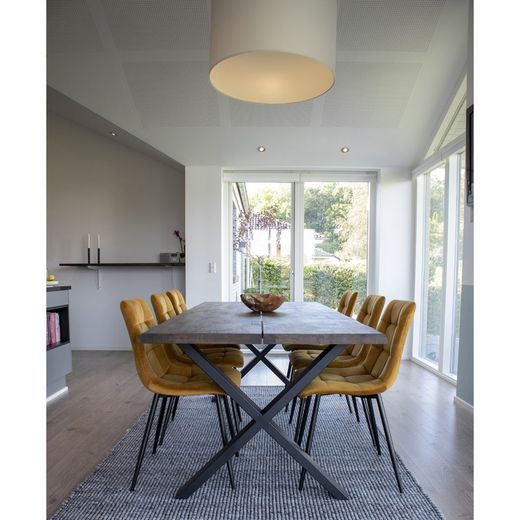 Sedia da pranzo, 55 x 44 x 86 cm, in velluto senape | Collezione Middelfart