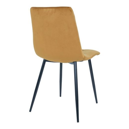 Sedia da pranzo, 55 x 44 x 86 cm, in velluto senape | Collezione Middelfart