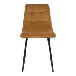 Sedia da pranzo, 55 x 44 x 86 cm, in velluto senape | Collezione Middelfart