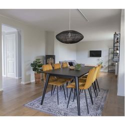 Sedia da pranzo, 55 x 44 x 86 cm, in velluto senape | Collezione Middelfart
