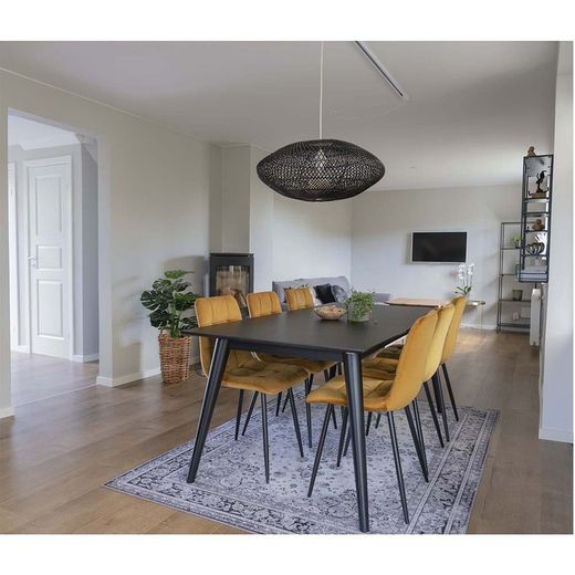 Sedia da pranzo, 55 x 44 x 86 cm, in velluto senape | Collezione Middelfart