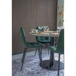 Sedia da pranzo, 55 x 44 x 86 cm, in velluto verde | Collezione Middelfart