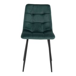 Sedia da pranzo, 55 x 44 x 86 cm, in velluto verde | Collezione Middelfart