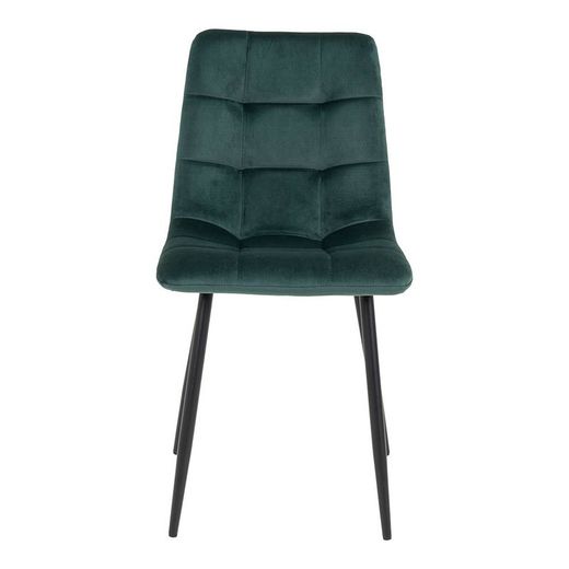 Sedia da pranzo, 55 x 44 x 86 cm, in velluto verde | Collezione Middelfart