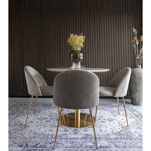 Sedia da pranzo, 56 x 51 x 76 cm, in velluto grigio | Collezione Geneve