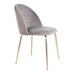 Sedia da pranzo, 56 x 51 x 76 cm, in velluto grigio | Collezione Geneve