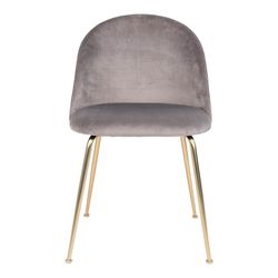Sedia da pranzo, 56 x 51 x 76 cm, in velluto grigio | Collezione Geneve