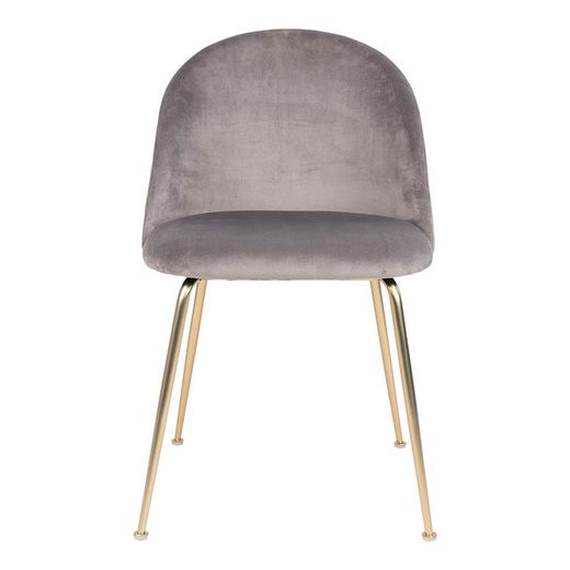 Sedia da pranzo, 56 x 51 x 76 cm, in velluto grigio | Collezione Geneve