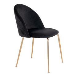 Sedia da pranzo, 56 x 51 x 76 cm, in velluto nero | Collezione Geneve