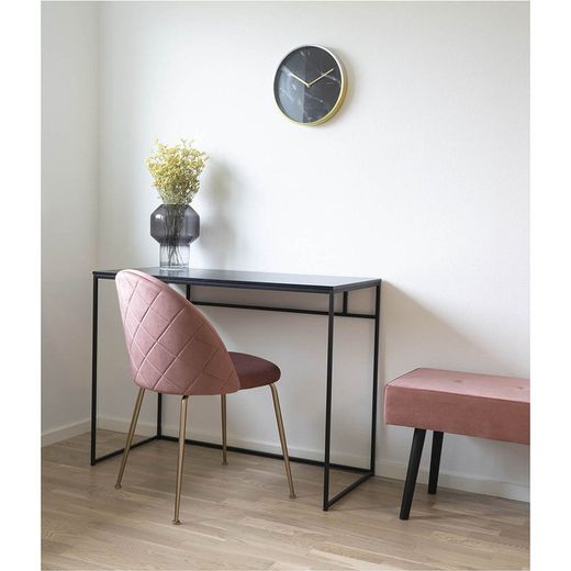 Sedia da pranzo, 56 x 51 x 76 cm, in velluto rosa | Collezione Geneve