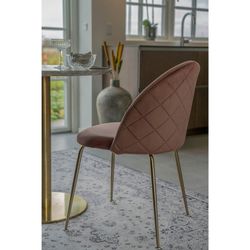 Sedia da pranzo, 56 x 51 x 76 cm, in velluto rosa | Collezione Geneve