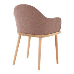 Sedia da pranzo, 57 x 54 x 82 cm, con braccioli in legno di frassino e rivestimento beige | Collezione Serie Beksand Linen