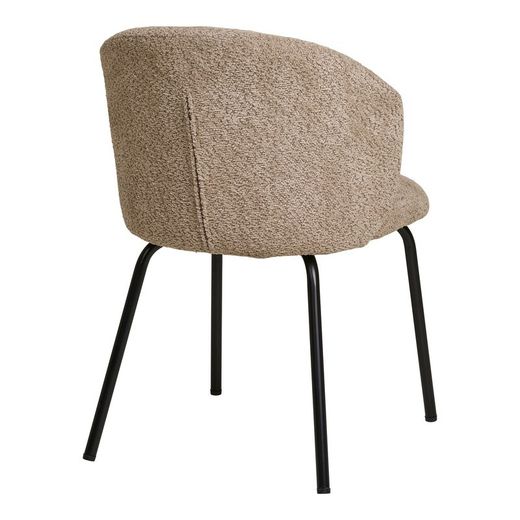 Sedia da pranzo, 58 x 56 x 79 cm, in tessuto bouclé beige | Collezione Safira