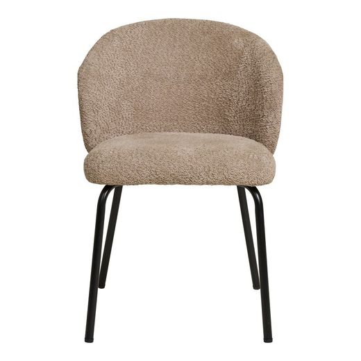 Sedia da pranzo, 58 x 56 x 79 cm, in tessuto bouclé beige | Collezione Safira