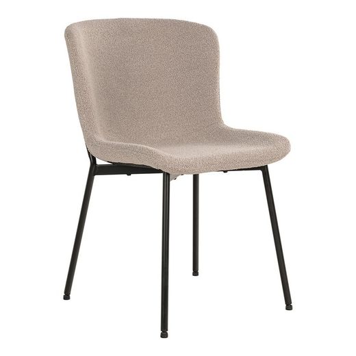 Sedia da pranzo, 59 x 48 x 83 cm, in tessuto bouclé beige | Collezione Maceda