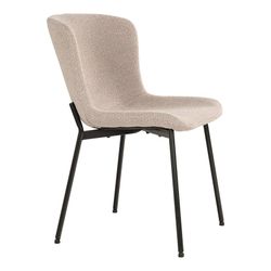 Sedia da pranzo, 59 x 48 x 83 cm, in tessuto bouclé beige | Collezione Maceda