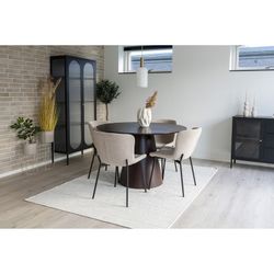 Sedia da pranzo, 59 x 48 x 83 cm, in tessuto bouclé beige | Collezione Maceda