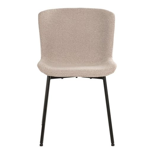 Sedia da pranzo, 59 x 48 x 83 cm, in tessuto bouclé beige | Collezione Maceda