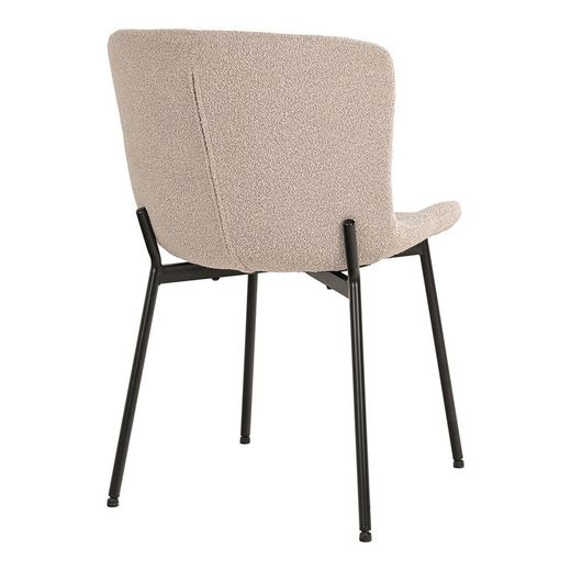 Sedia da pranzo, 59 x 48 x 83 cm, in tessuto bouclé beige | Collezione Maceda