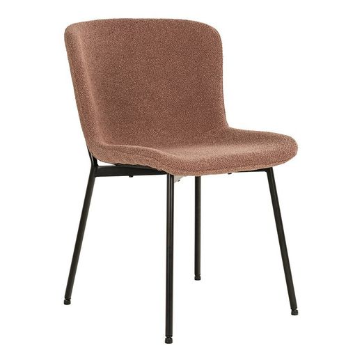 Silla de comedor, 59 x 48 x 83 cm, de tejido bouclé en color óxido | Colección  Maceda