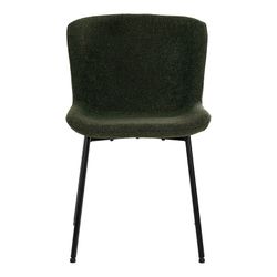 Sedia da pranzo, 59 x 48 x 83 cm, in tessuto bouclé verde scuro | Collezione Maceda