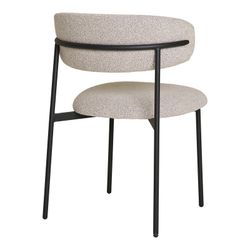Sedia da pranzo, 59 x 55 x 79,5 cm, in tessuto bouclé colore sabbia | Collezione Mira