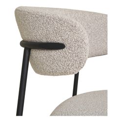 Sedia da pranzo, 59 x 55 x 79,5 cm, in tessuto bouclé colore sabbia | Collezione Mira