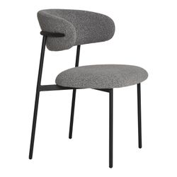 Sedia da pranzo, 59 x 55 x 79,5 cm, in tessuto bouclé grigio | Collezione Mira