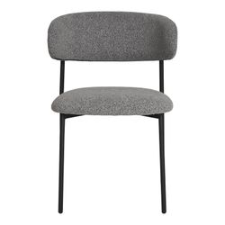 Sedia da pranzo, 59 x 55 x 79,5 cm, in tessuto bouclé grigio | Collezione Mira
