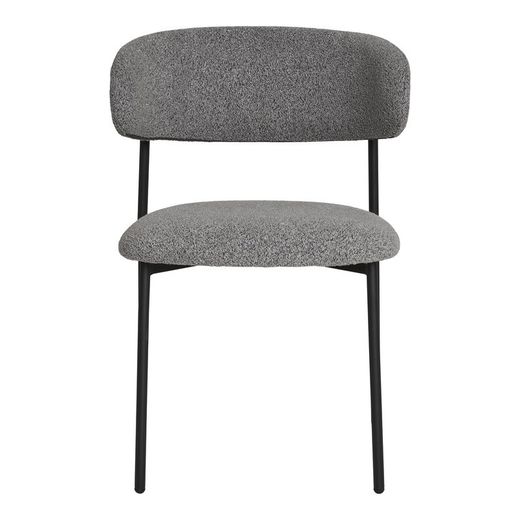 Sedia da pranzo, 59 x 55 x 79,5 cm, in tessuto bouclé grigio | Collezione Mira