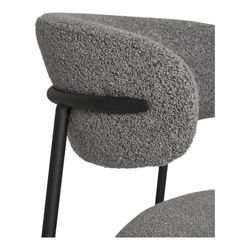 Sedia da pranzo, 59 x 55 x 79,5 cm, in tessuto bouclé grigio | Collezione Mira