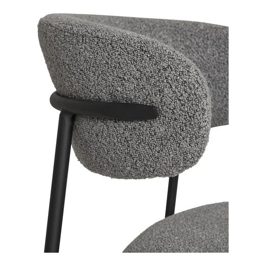Sedia da pranzo, 59 x 55 x 79,5 cm, in tessuto bouclé grigio | Collezione Mira