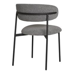 Sedia da pranzo, 59 x 55 x 79,5 cm, in tessuto bouclé grigio | Collezione Mira