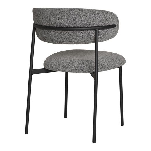 Sedia da pranzo, 59 x 55 x 79,5 cm, in tessuto bouclé grigio | Collezione Mira