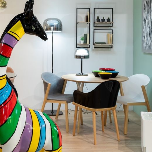 Sedia da pranzo, 61 x 78,5 x 45 cm, con struttura in legno di faggio e policarbonato | Collezione Serie Juansan