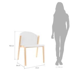 Sedia da pranzo, 61 x 78,5 x 45 cm, con struttura in legno di faggio e policarbonato | Collezione Serie Juansan