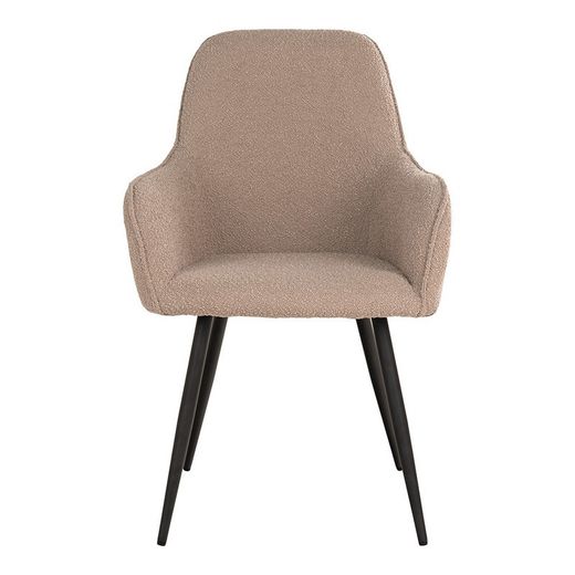 Sedia da pranzo, 65 x 57 x 87 cm, in tessuto bouclé beige | Collezione Harbo