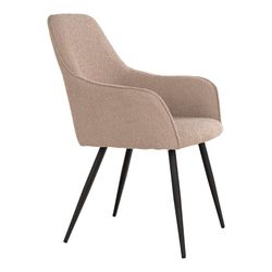 Sedia da pranzo, 65 x 57 x 87 cm, in tessuto bouclé beige | Collezione Harbo