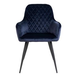 Sedia da pranzo, 65 x 57 x 87 cm, in velluto blu | Collezione Harbo