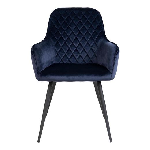 Sedia da pranzo, 65 x 57 x 87 cm, in velluto blu | Collezione Harbo