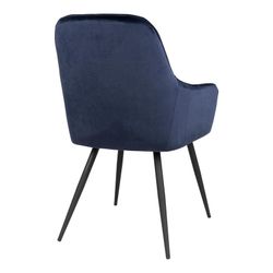 Sedia da pranzo, 65 x 57 x 87 cm, in velluto blu | Collezione Harbo