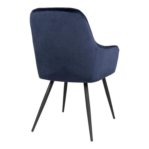 Sedia da pranzo, 65 x 57 x 87 cm, in velluto blu | Collezione Harbo
